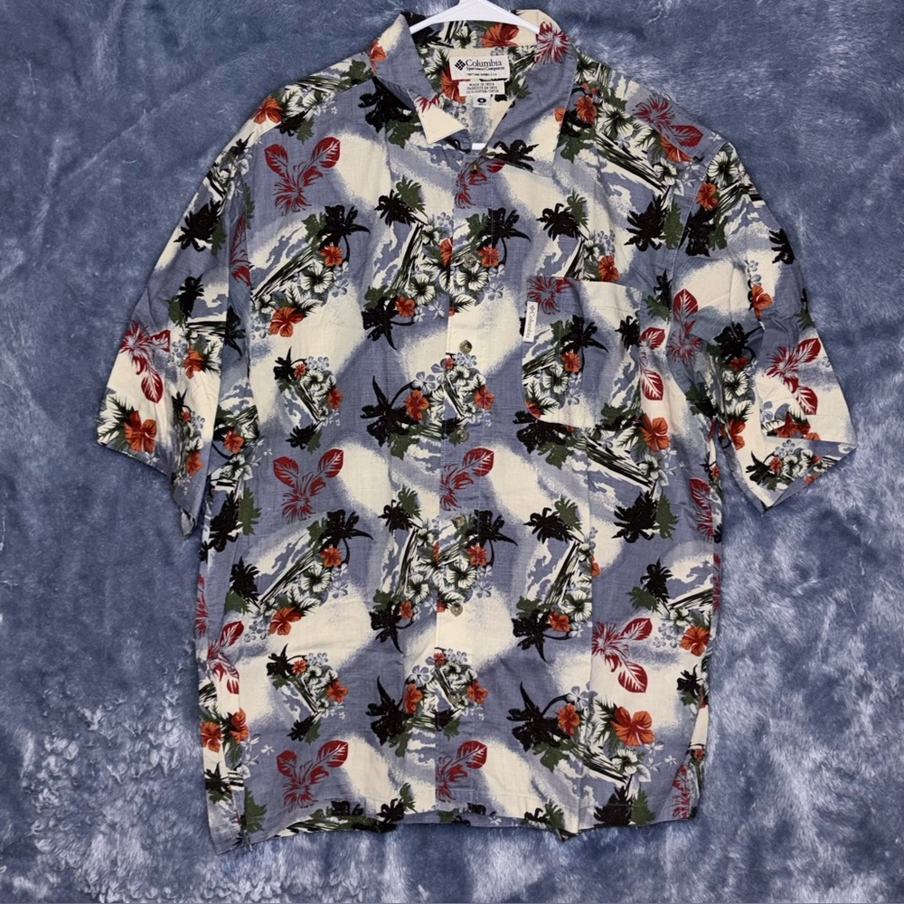 Columbia Hawaiian Shirt Size Medium 100% Cotton